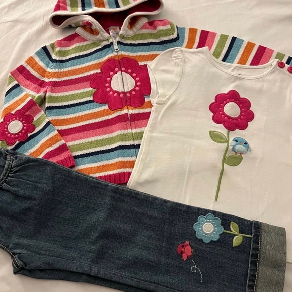 Girls Gymboree Top Sweater Hoodie & Pants Outfit 4T 5T - Picture 2 of 11